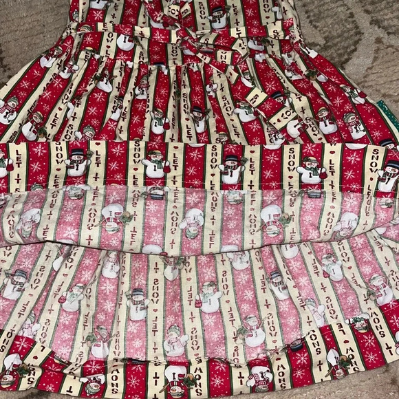 Vintage 90s Little Girls Handmade Christmas "Let It Snow" Dress Size 3T - Picture 5 of 6